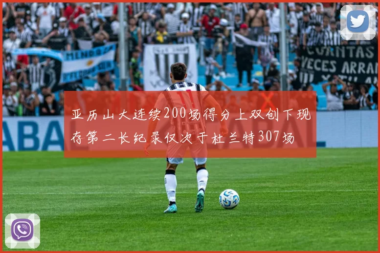 亚历山大连续200场得分上双创下现存第二长纪录仅次于杜兰特307场